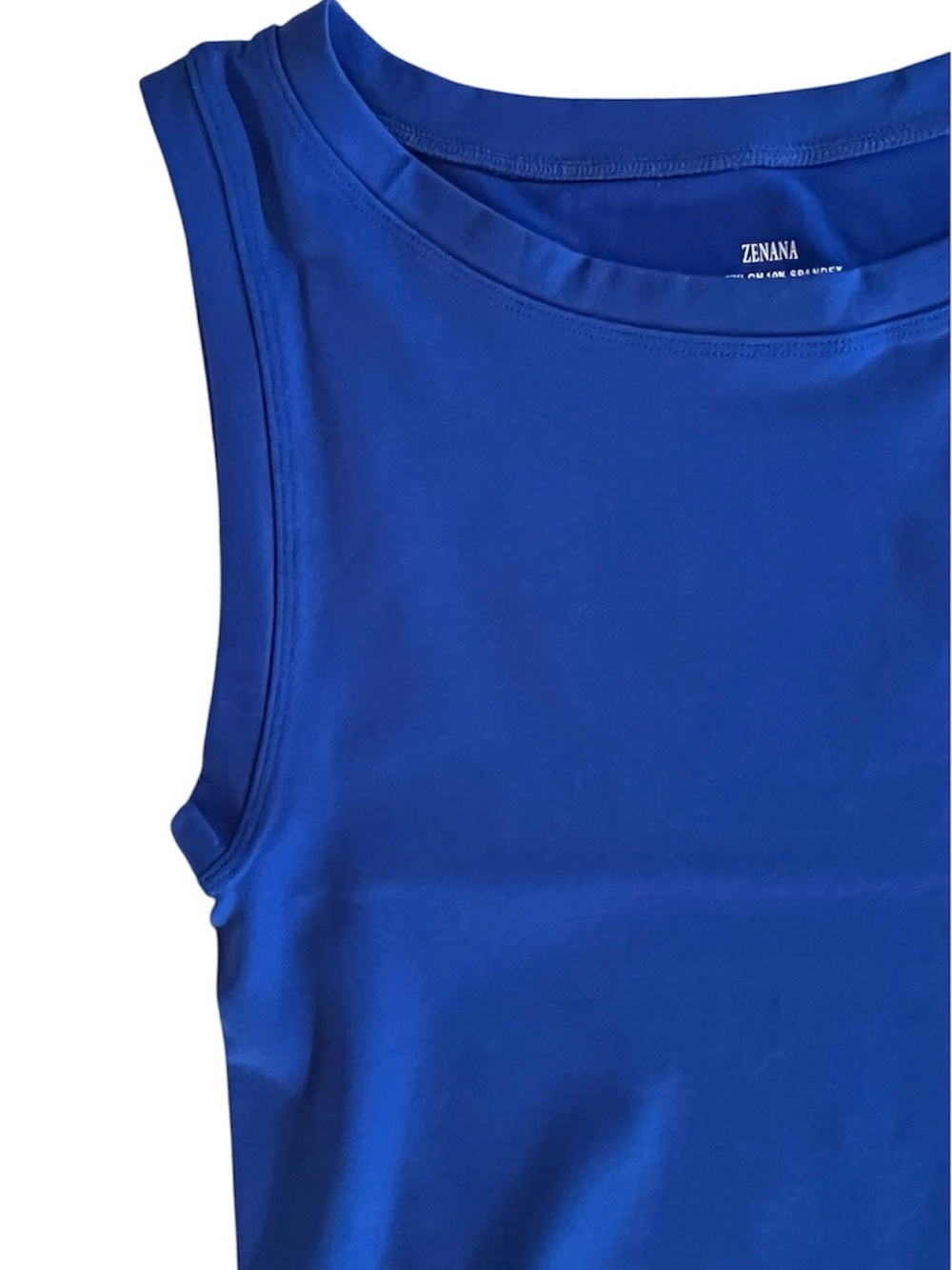 Zenana Seamless Sleeveless Crewneck Tank Top Blue Size L/XL Super Stretchy NWOT - Picture 7 of 11